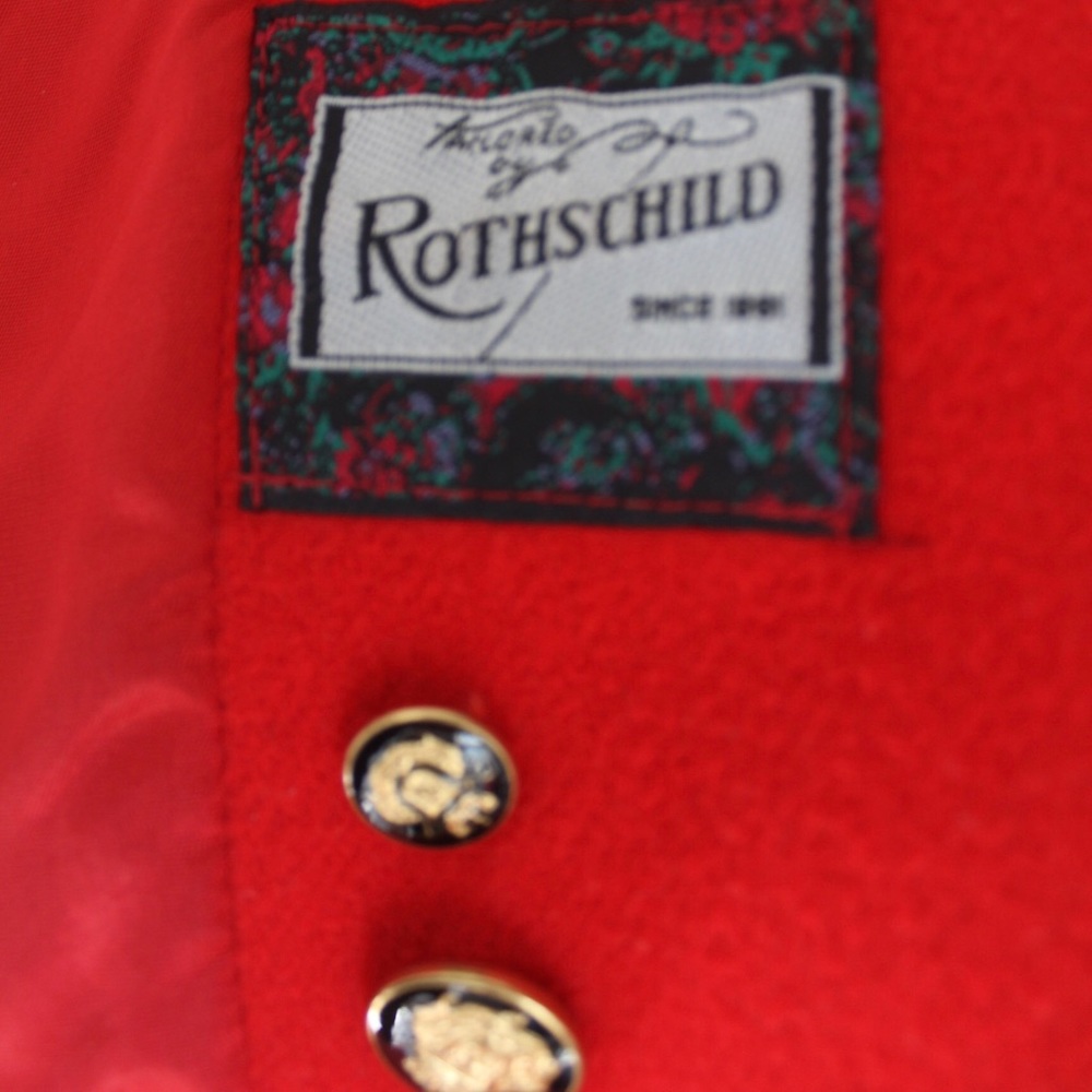Vintage Rothschild Girls Red Wool Dress Coat Large - Picture 6 of 9
